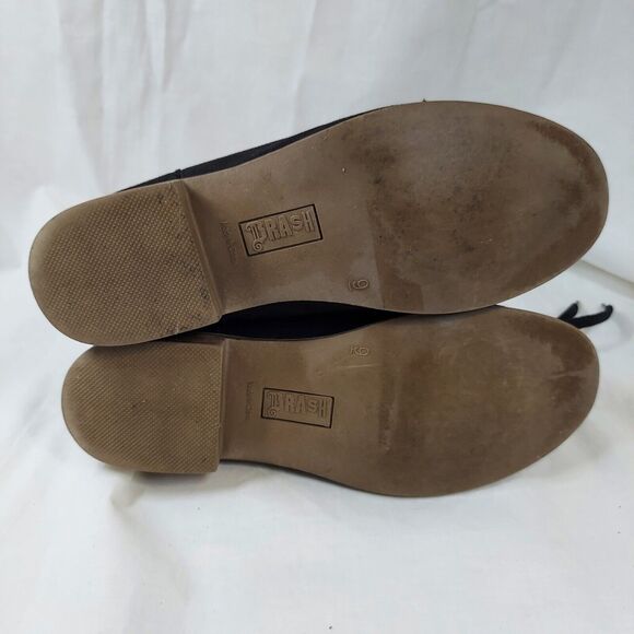 Brash Womens Size 9 Lace Up Short Ankle Black Boot Low Heel Suede Like Fabric - Picture 6 of 11